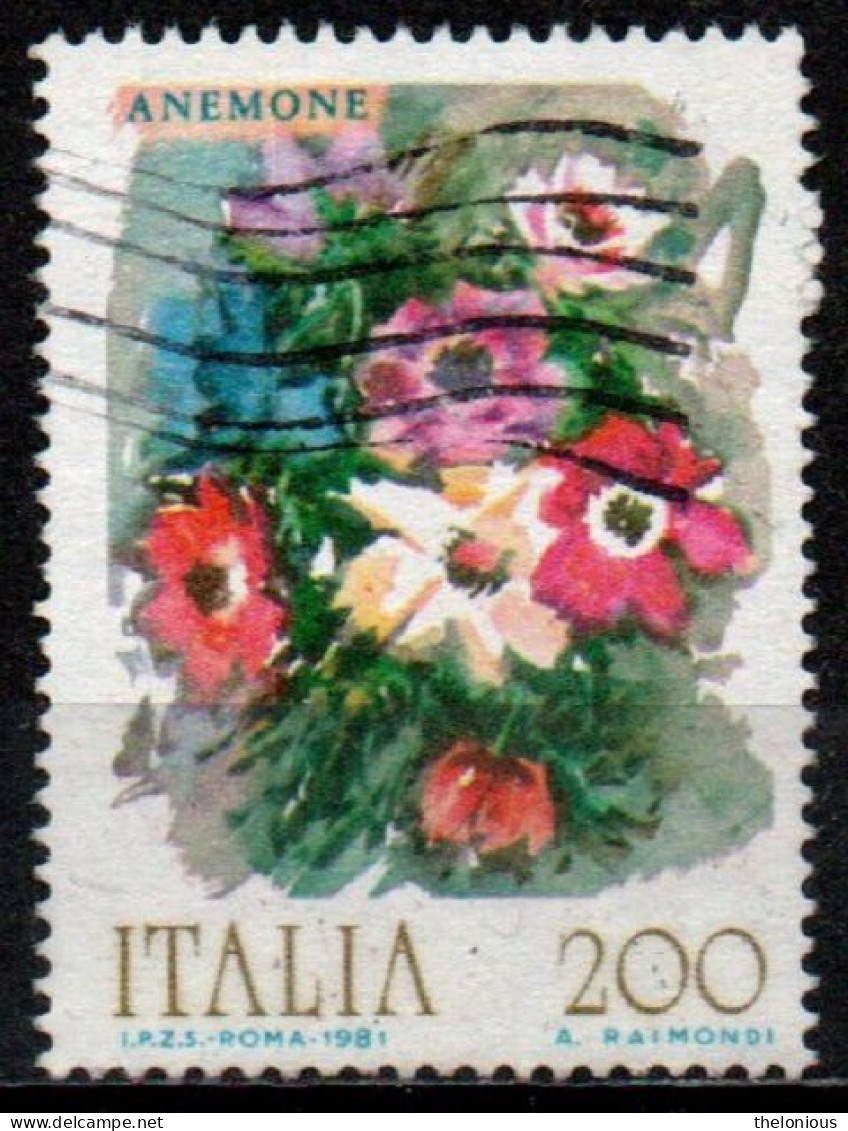 Italia Repubblica 1981: Fiori - Anemone - 200 Lire - Usato - 1981-90: Used