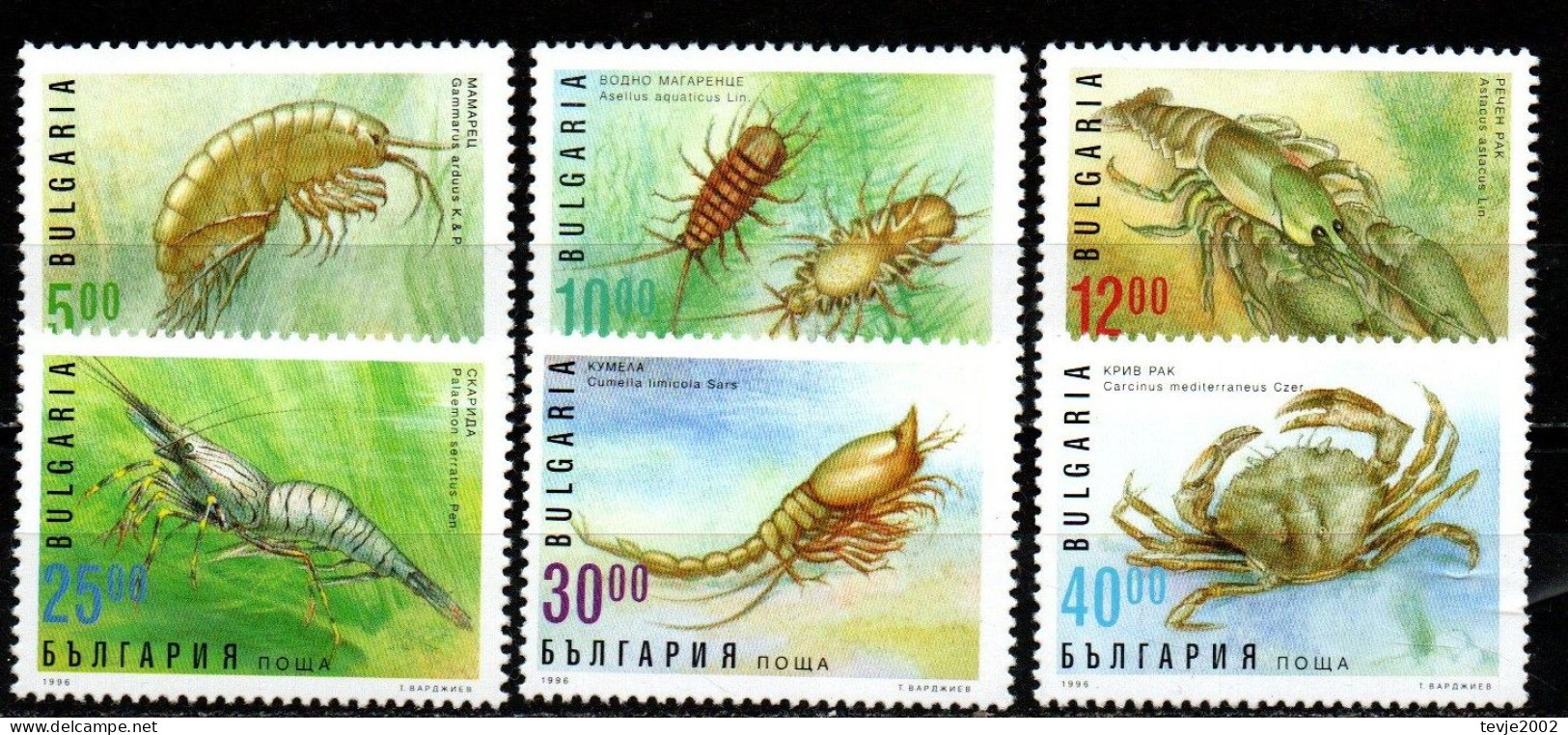 Bulgarien 1996 - Mi.Nr. 4238 - 4243 - Postfrisch MNH - Tiere Animals Krabben Crabs - Crustáceos