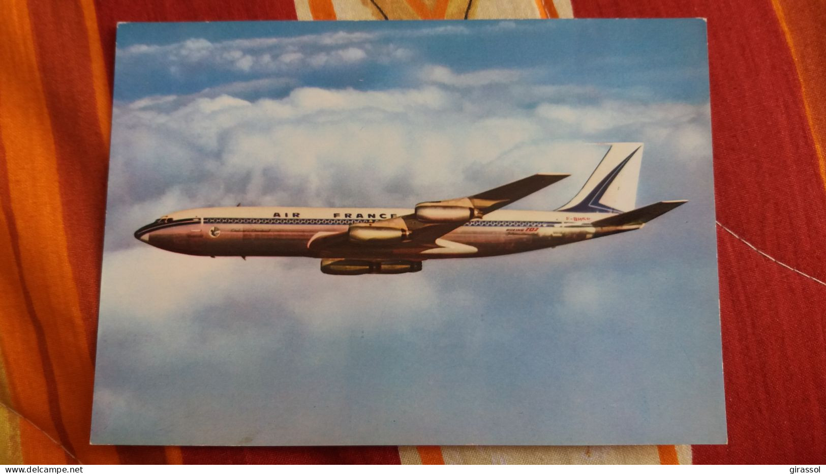 CPSM AVION AIR FRANCE BOEING JET INTERCONTINENTAL QUADRI REACTEUR LONG COURRIER USA ED DE FRANCE - 1946-....: Modern Era