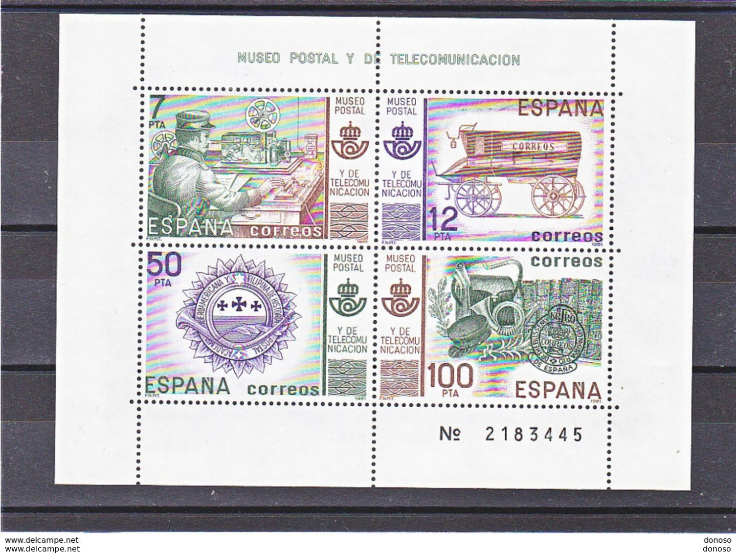 ESPAGNE 1981 MUSEE POSTAL Yvert BF 30, Michel Block 24  NEUF** MNH - Unused Stamps