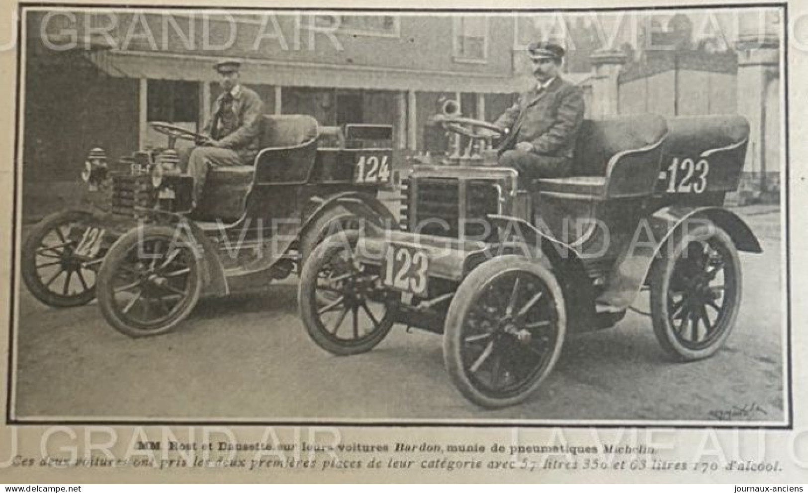 1902 COURSE AUTOMOBILE - LE CIRCUIT DU NORD - GEORGES RICHARD - PEUGEOT - ASTER - BARDON - GILLET FOREST - MERCY ETC....