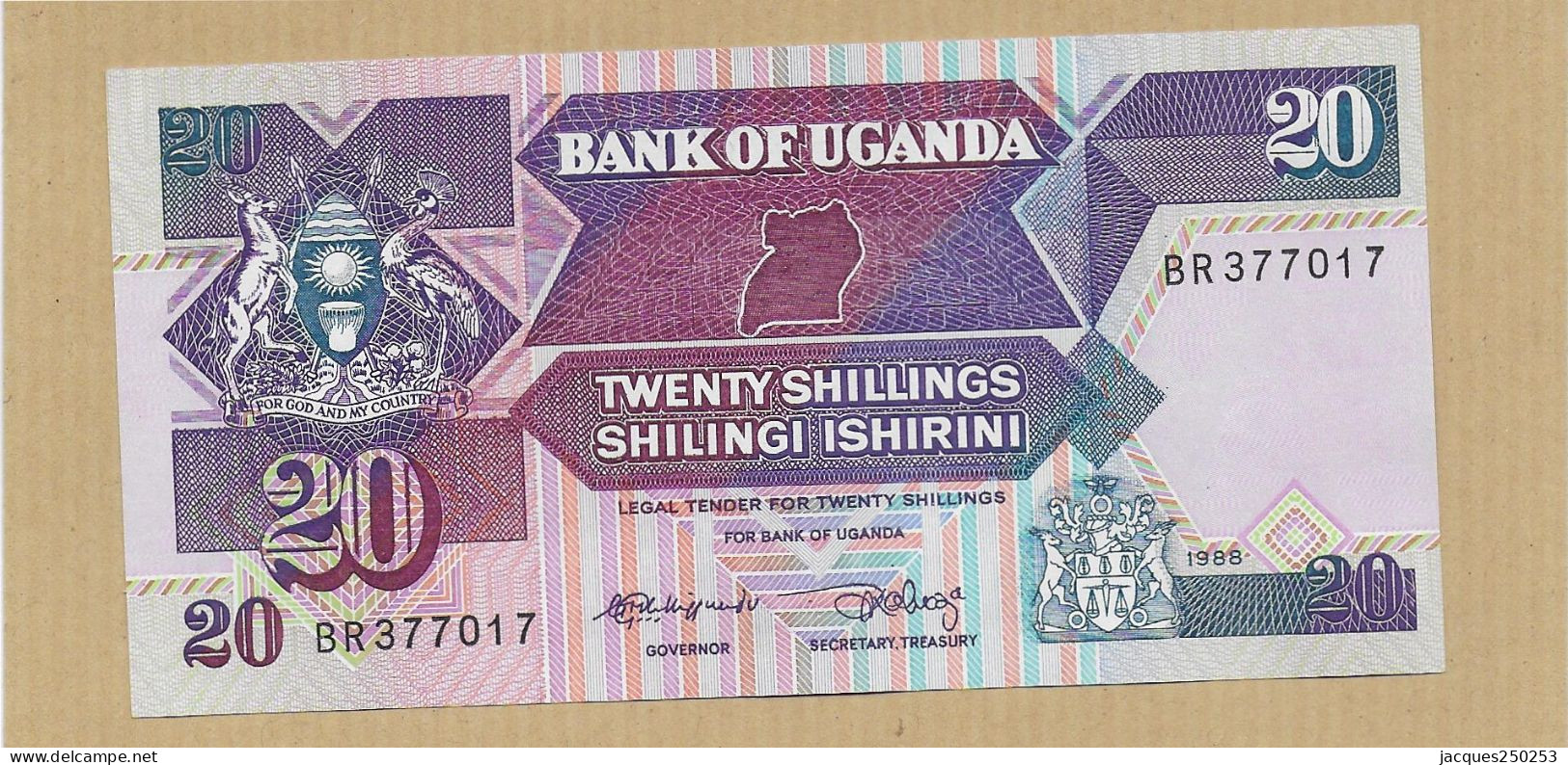 TWENTYSHILLINGS SHILLINGI ISHIRINI 1988 UGANDA  ETAT NEUF - Uganda