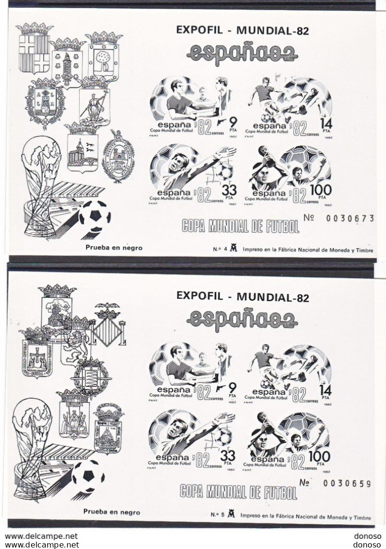 ESPAGNE 1982 Coupe Du Monde De Football,  EPREUVES Yvert BF 31-32, Michel Bl 25-26 NEUF** MNH Cote 60 Euros - Neufs