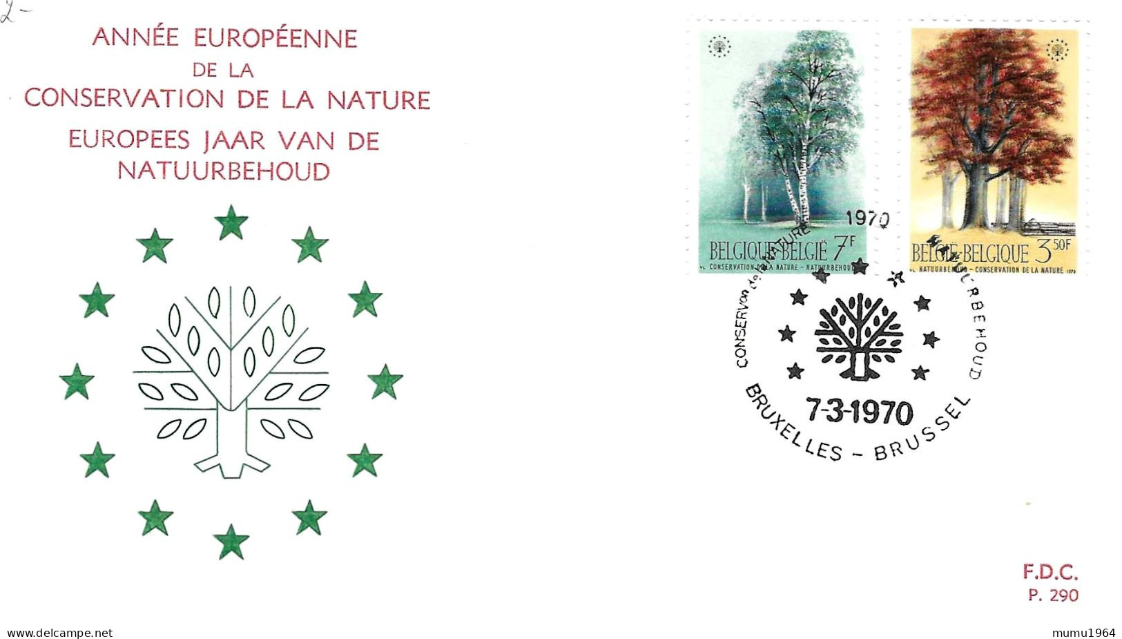 COB - FDC N° 290 - Timbre N° 1526/27 - 1961-1970