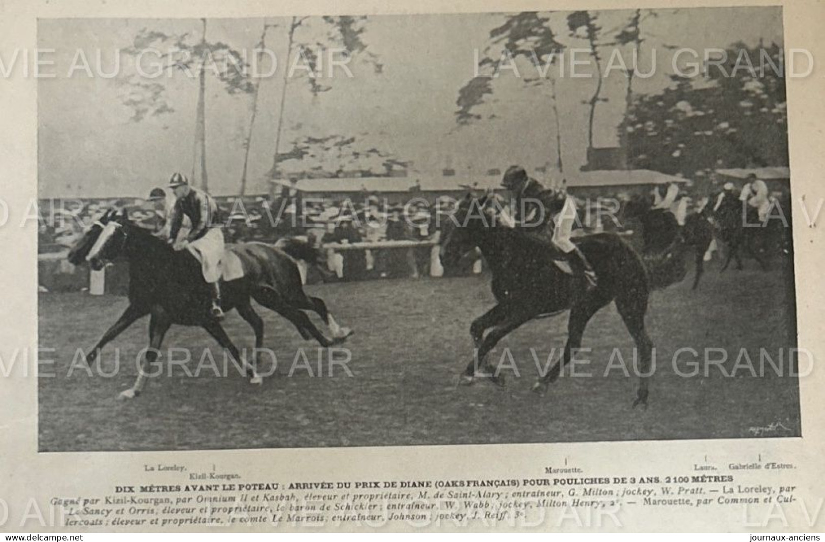 1902 REUNION DE CHANTILLY - LE PRIX DE DIANE - HIPPISME -  LA VIE AU GRAND AIR - 1900 - 1949