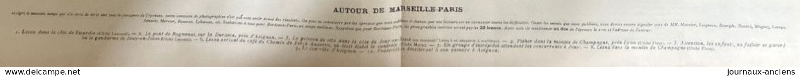 1902 CYCLISME - MARSEILLE = PARIS - LESNA - PONT DE ROGNONAS - JOUY EN JOSAS - AUXERRE - AVIGNON - LA VIE AU GRAND AIR