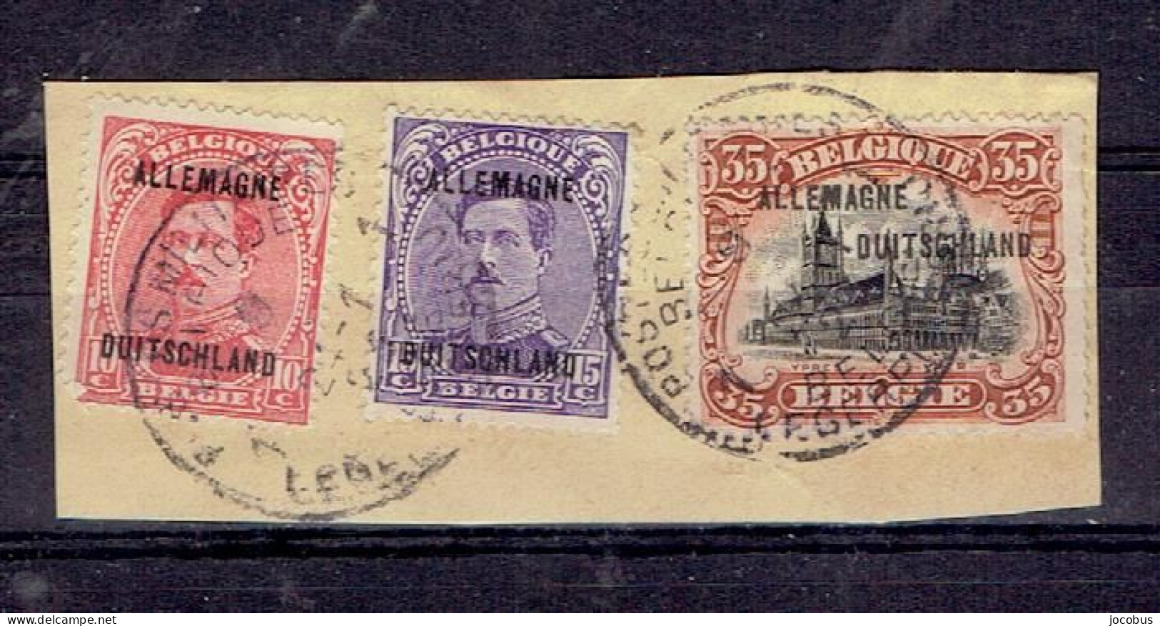 TIMBRES OCCUPATION  NR 42-43-48  SUR FRAGMENT - Gebraucht