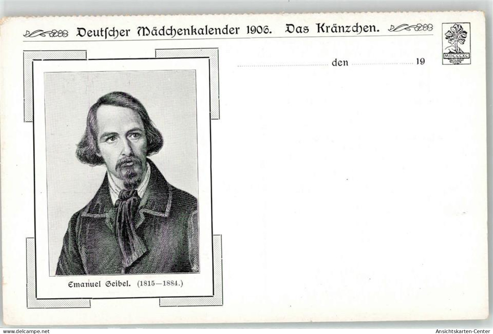 52022104 - Geibel, Emauel Deutscher Maedchenkalender 1906 Das Kraenzchen - Writers