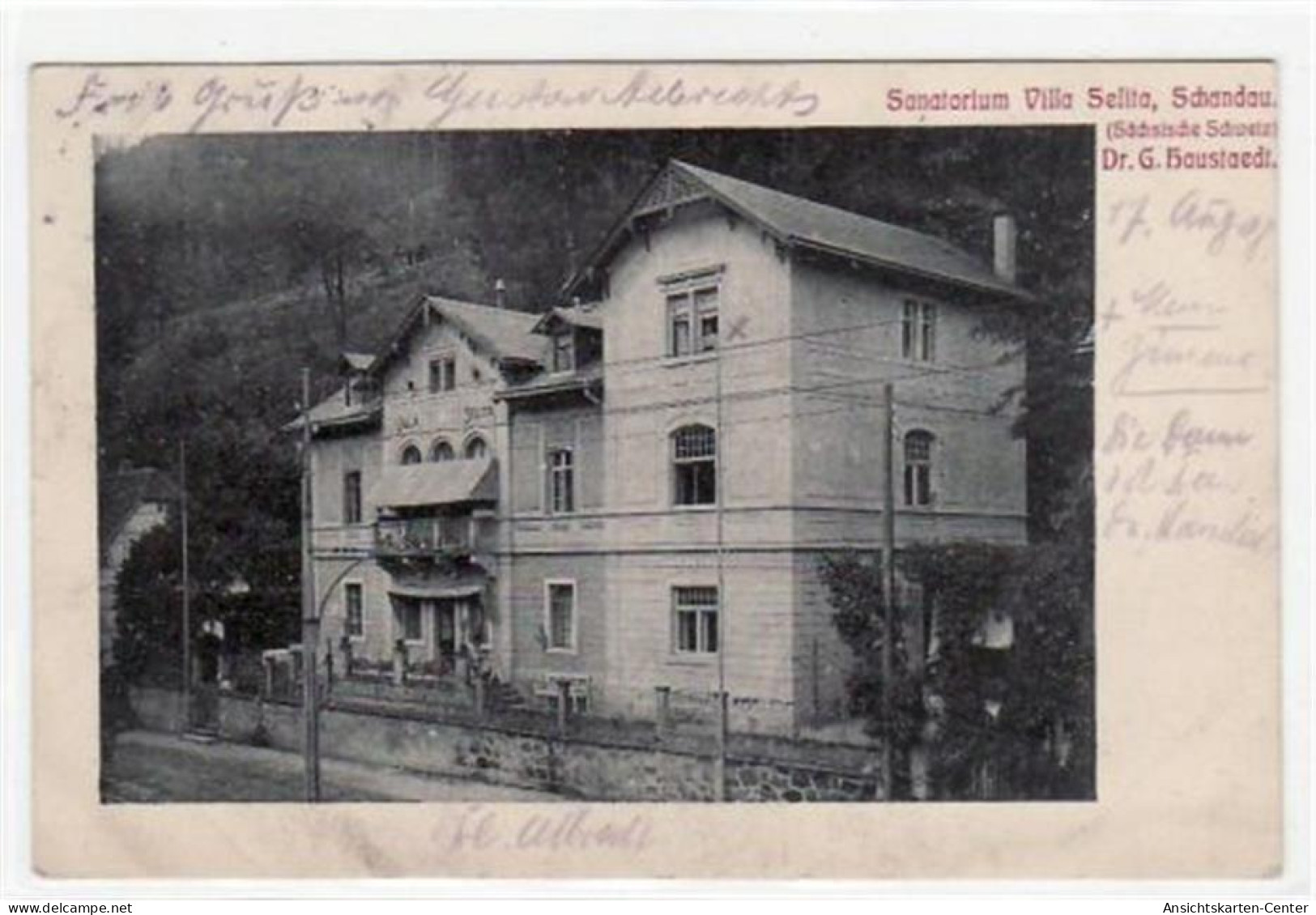 39030304 - Bad Schandau Mit Sanatorium Villa Selita Gelaufen Von Ca. 1909. Leicht Buegig, Leicht Fleckig, Sonst Gut Erh - Bad Schandau