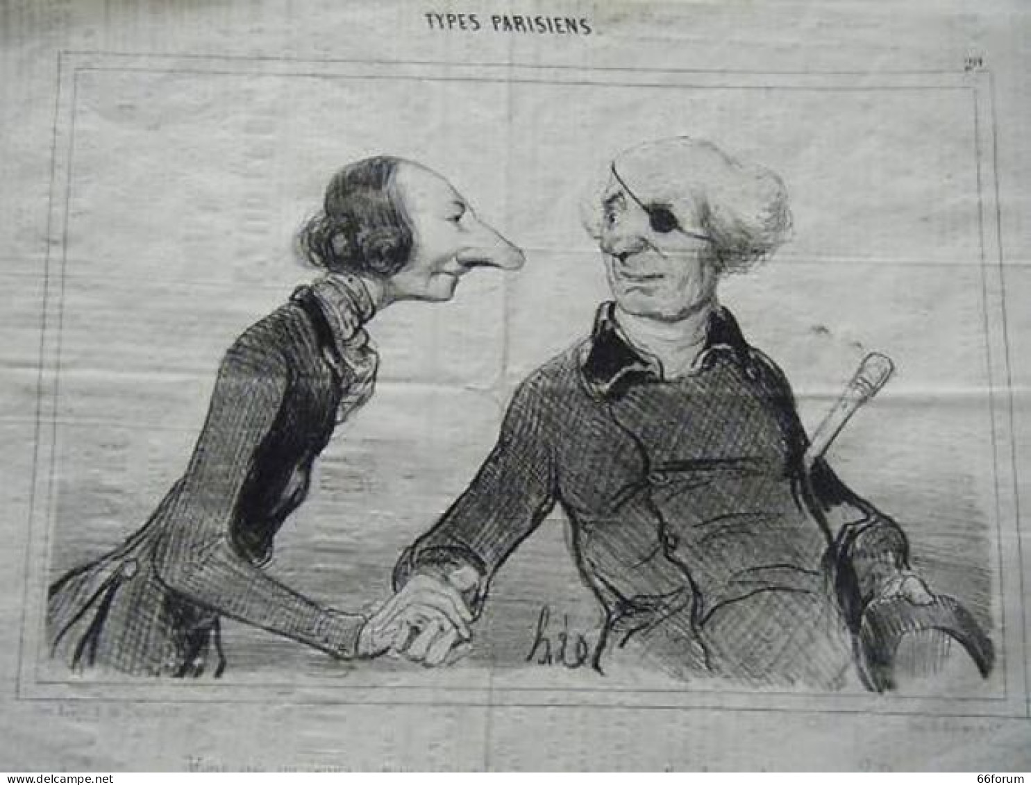 LITHOGRAPHIE DE DAUMIER 19ème TYPES PARISIENS - Autres & Non Classés