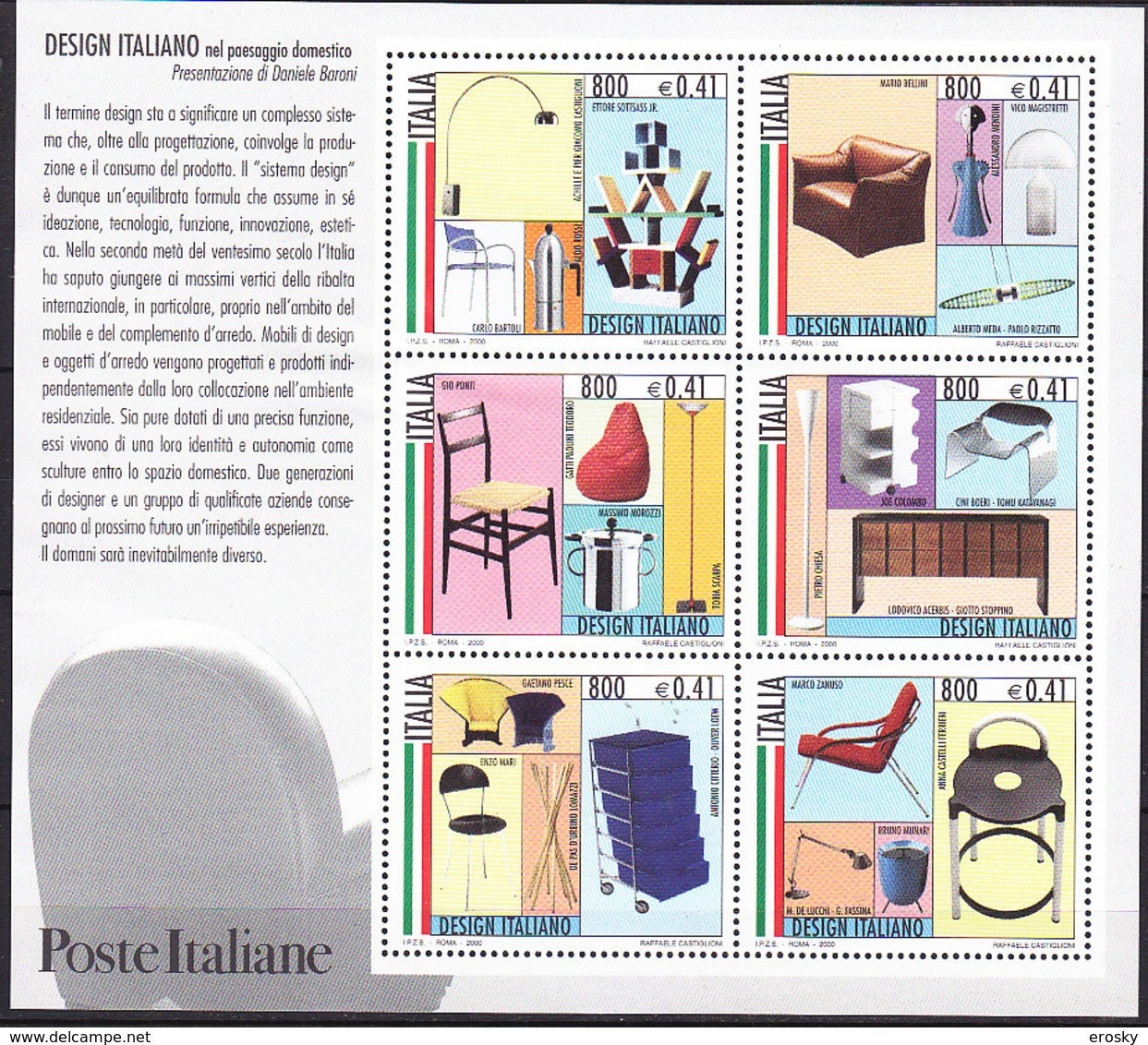 A1460 - ITALIA BF Ss N°26 - Yv N°24 ** DESIGN ( Registered Shipment Only ) - Blocks & Sheetlets