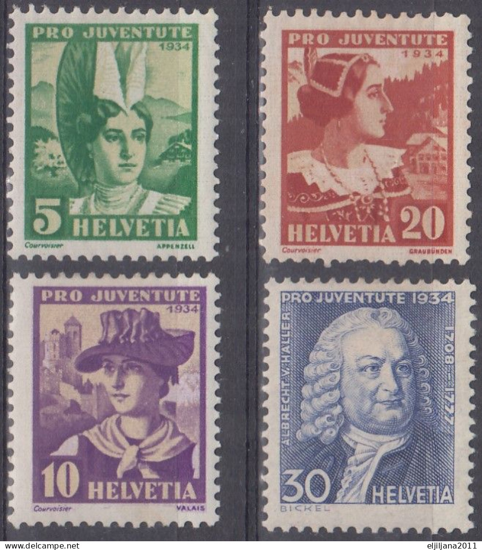 Switzerland / Helvetia / Schweiz / Suisse 1934 ⁕ Pro Juventute Mi.281-284 ⁕ 4v MH - See Scan - Unused Stamps