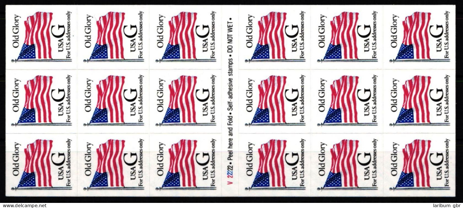 USA F-Bl. 19 Postfrisch Folienblatt 19 Flagge „Old Glory“ #KV202 - Autres & Non Classés