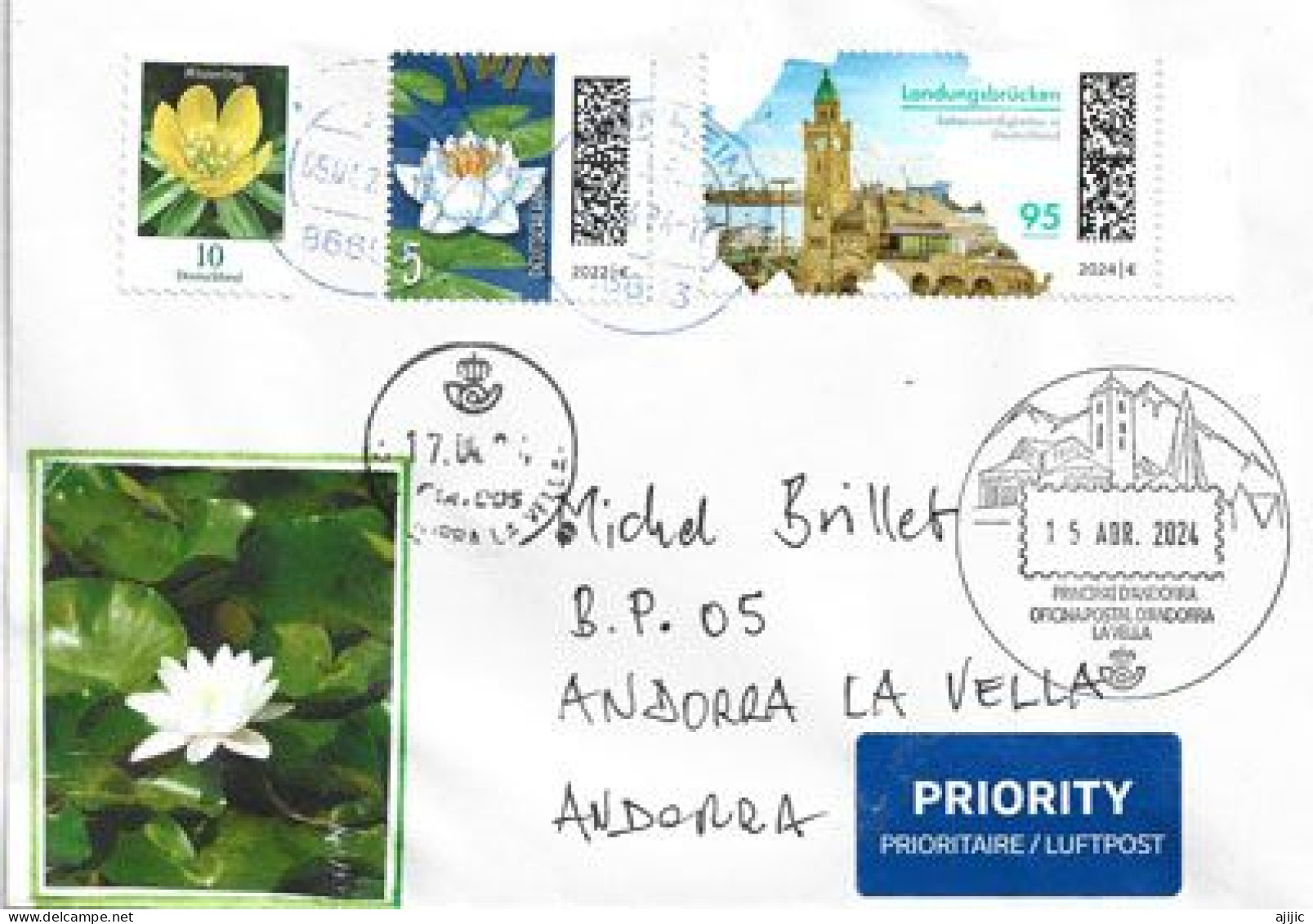 2024. Landungsbrücken, Letter To Andorra, With Arrival Postmarks - Cartas & Documentos