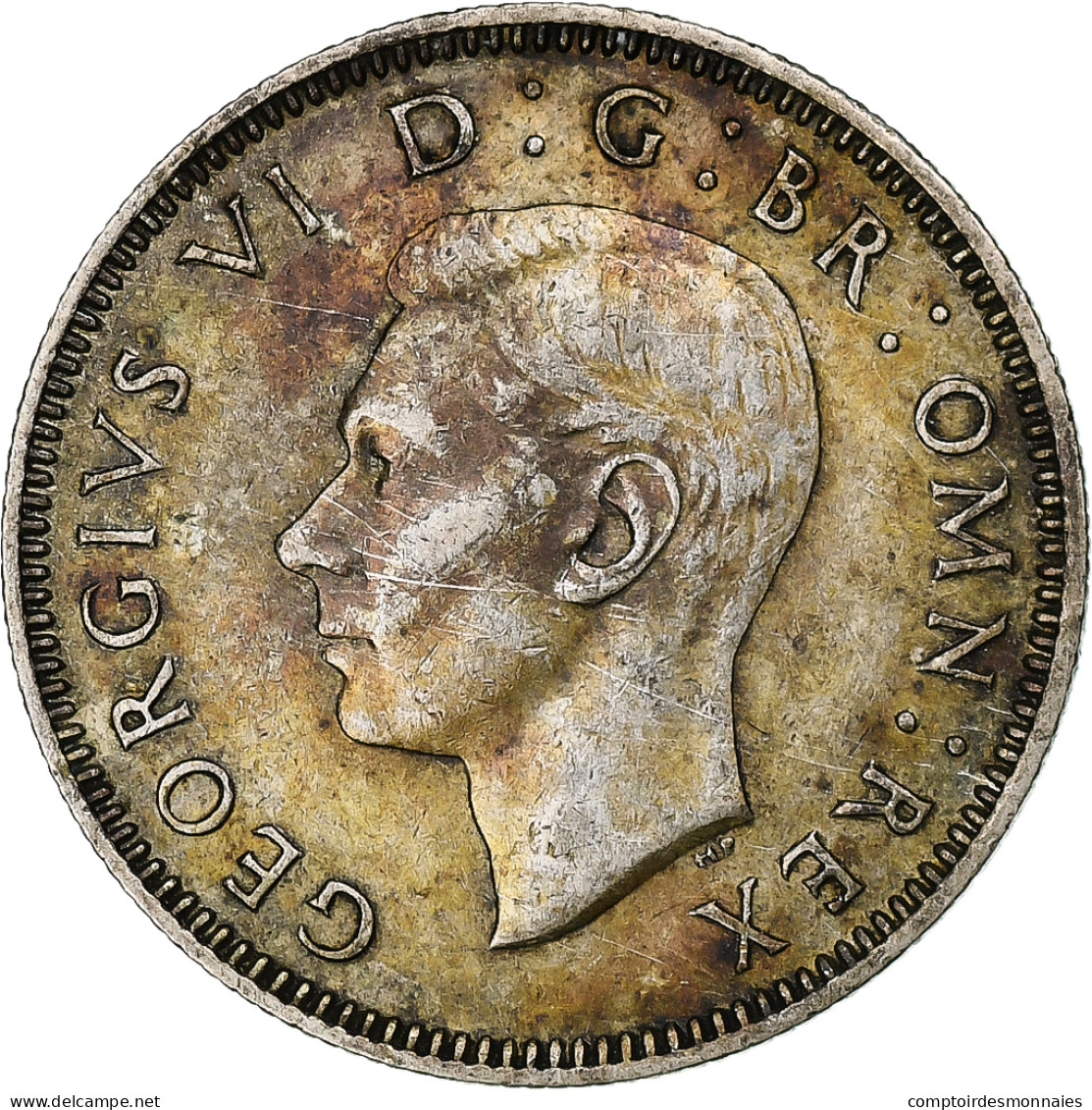 Grande-Bretagne, George VI, 1 Shilling, 1945, Londres, Argent, TTB+ - I. 1 Shilling