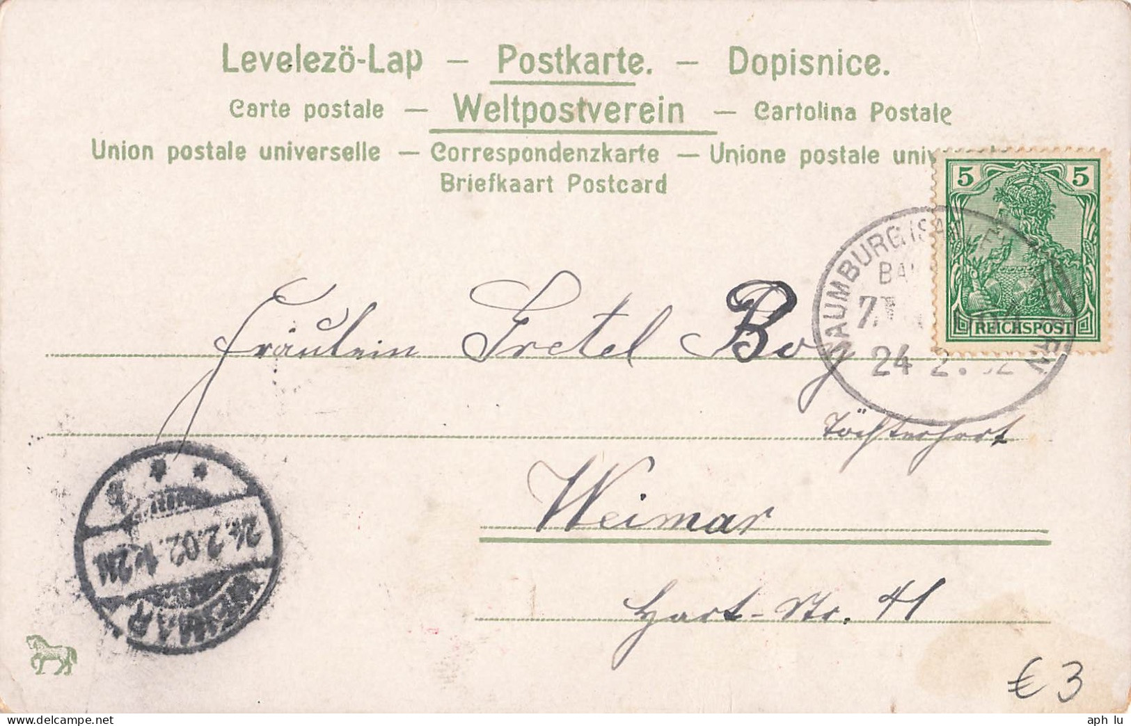 Bahnpost (Ambulant; R.P.O./T.P.O.) Naumburg (Saale)-Artern (ZA2315) - Briefe U. Dokumente