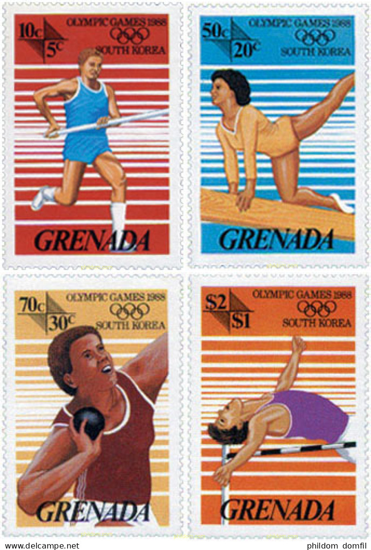 729575 HINGED GRANADA 1986 24 JUEGOS OLIMPICOS VERANO SEUL 1988 - Grenade (1974-...)