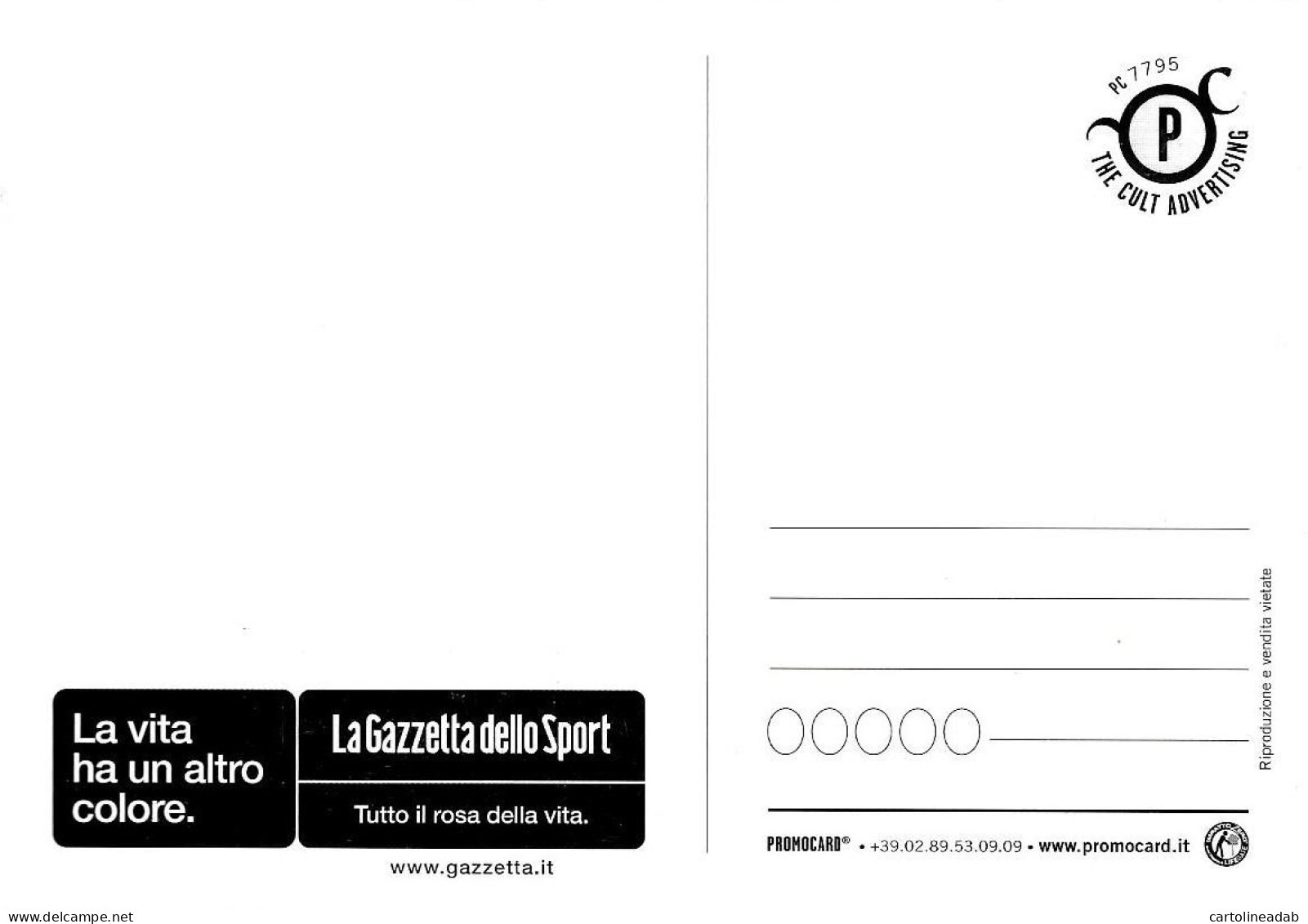 [MD9398] CPM - LA GAZZETTA DELLO SPORT LA VITA HA UN ALTRO COLORE - PROMOCARD 7795 - PERFETTA - Non Viaggiata - Advertising