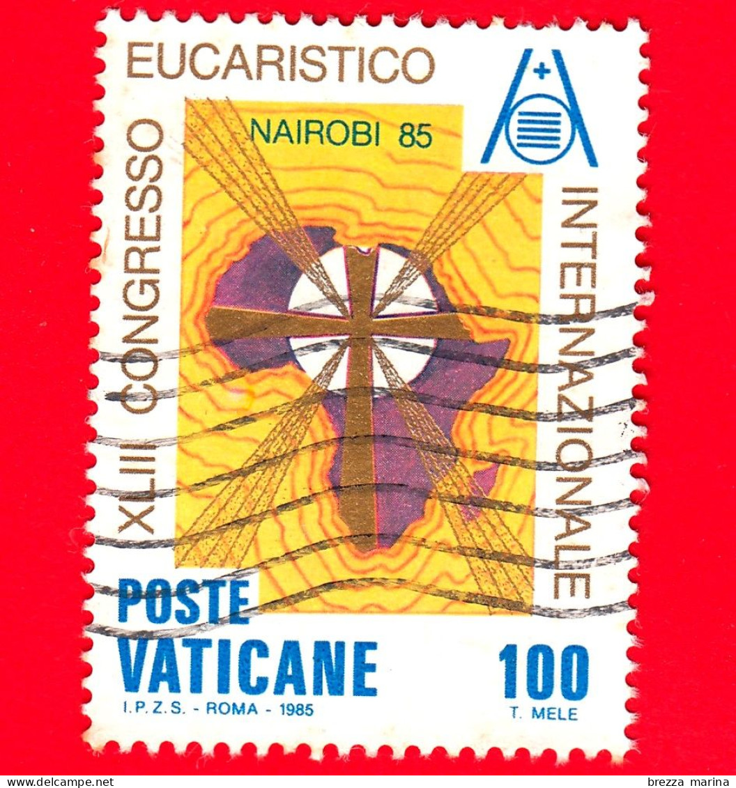VATICANO - Usato - 1985 - 43º Congresso Eucaristico Internazionale - Carta Dell'Africa - 100 L. - Usados
