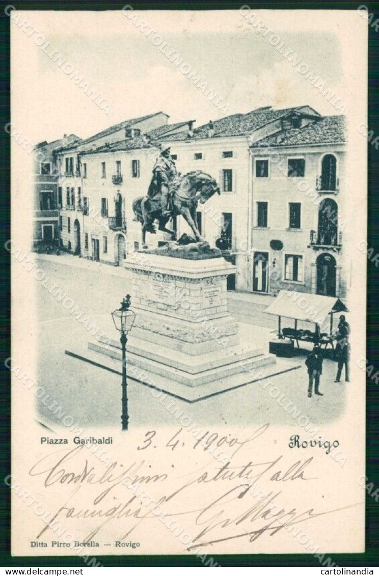 Rovigo Città Piazza Garibaldi Bancarella Cartolina RT0562 - Rovigo