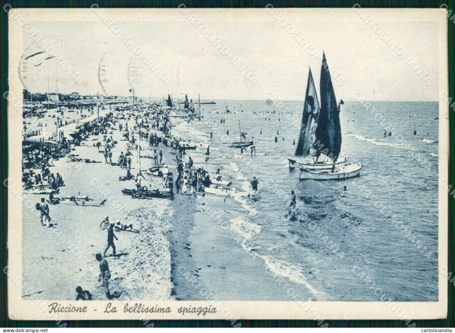 Rimini Riccione Bellissima Spiaggia Alterocca 20269 FG Cartolina RT0665 - Rimini