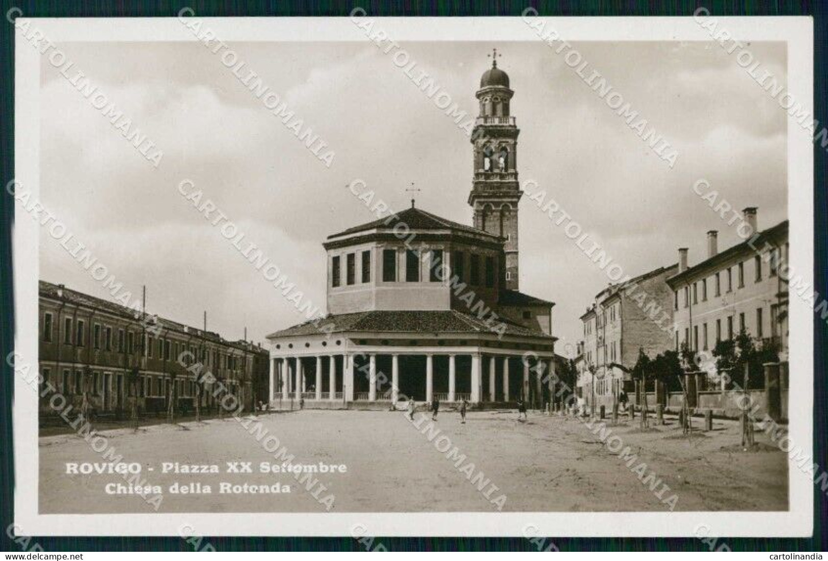 Rovigo Città Piazza XX Settembre Chiesa Della Rotonda Foto Cartolina RT0570 - Rovigo