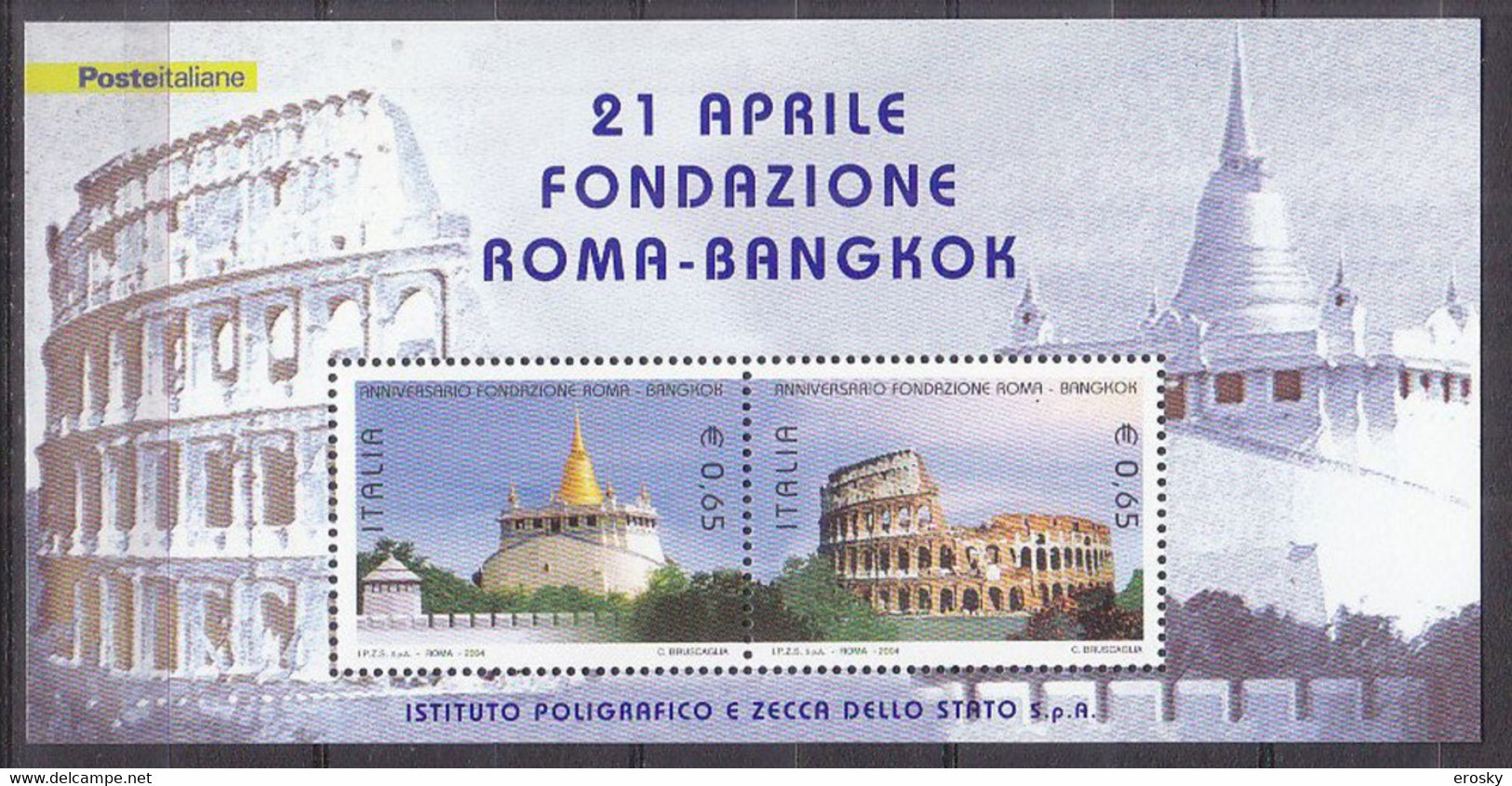 A1467 - ITALIA BF Ss N°38 - Yv N°36 ** ROME/BANGKOK - Blocs-feuillets