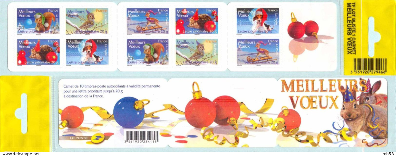 FRANCE 2007 - Meilleurs Voeux - Bande Carnet N° BC 4120 Non Pliée Sous Blister Neuf ** - Commemoratives