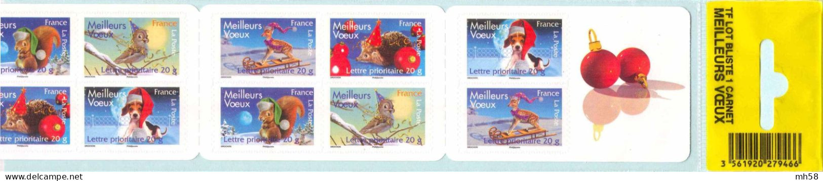 FRANCE 2007 - Meilleurs Voeux - Bande Carnet N° BC 4120 Non Pliée Sous Blister Neuf ** - Commemoratives