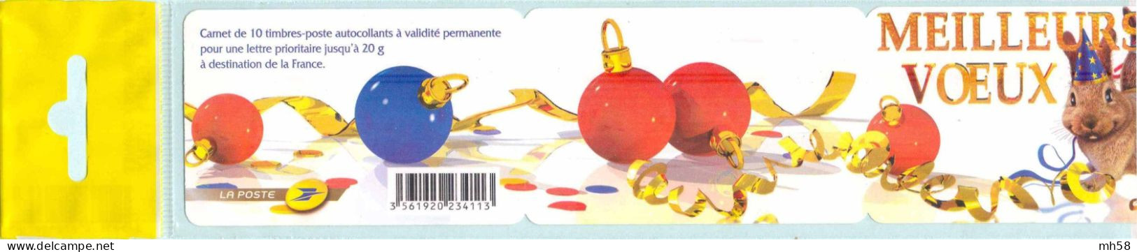 FRANCE 2007 - Meilleurs Voeux - Bande Carnet N° BC 4120 Non Pliée Sous Blister Neuf ** - Commemoratives