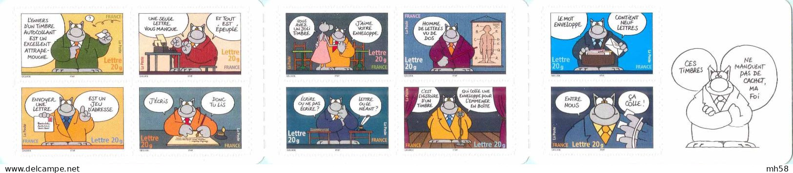 FRANCE 2005 - Sourires Le Chat - Bande Carnet N° BC 3825 Non Pliée Neuf ** - Commemoratives