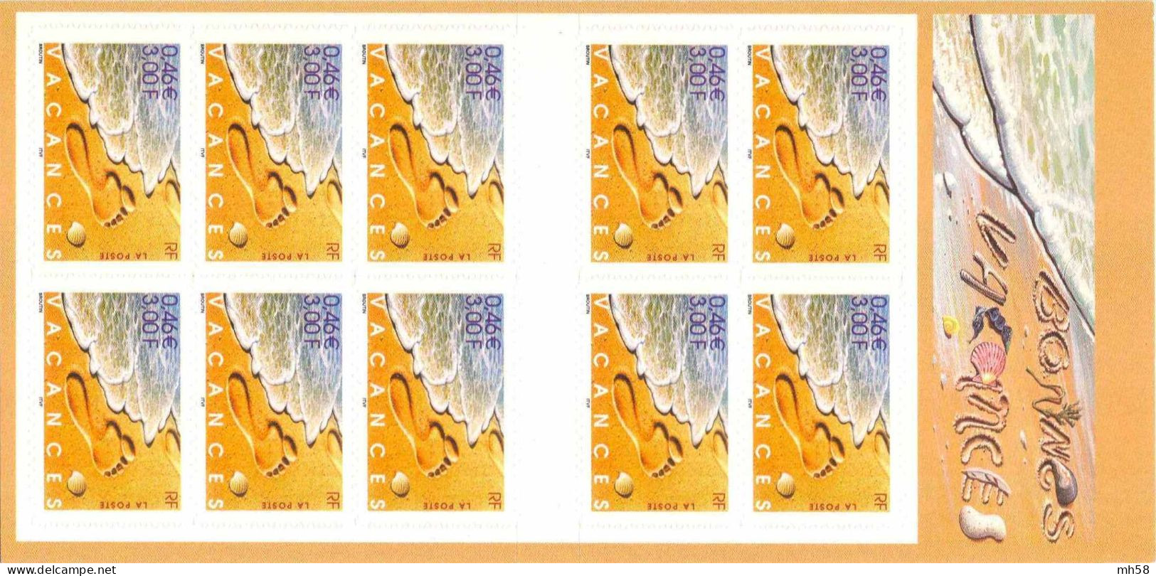 FRANCE 2001 - Bonnes Vacances - Bande Carnet N° BC 3400A Non Pliée Neuf ** - Commemoratives