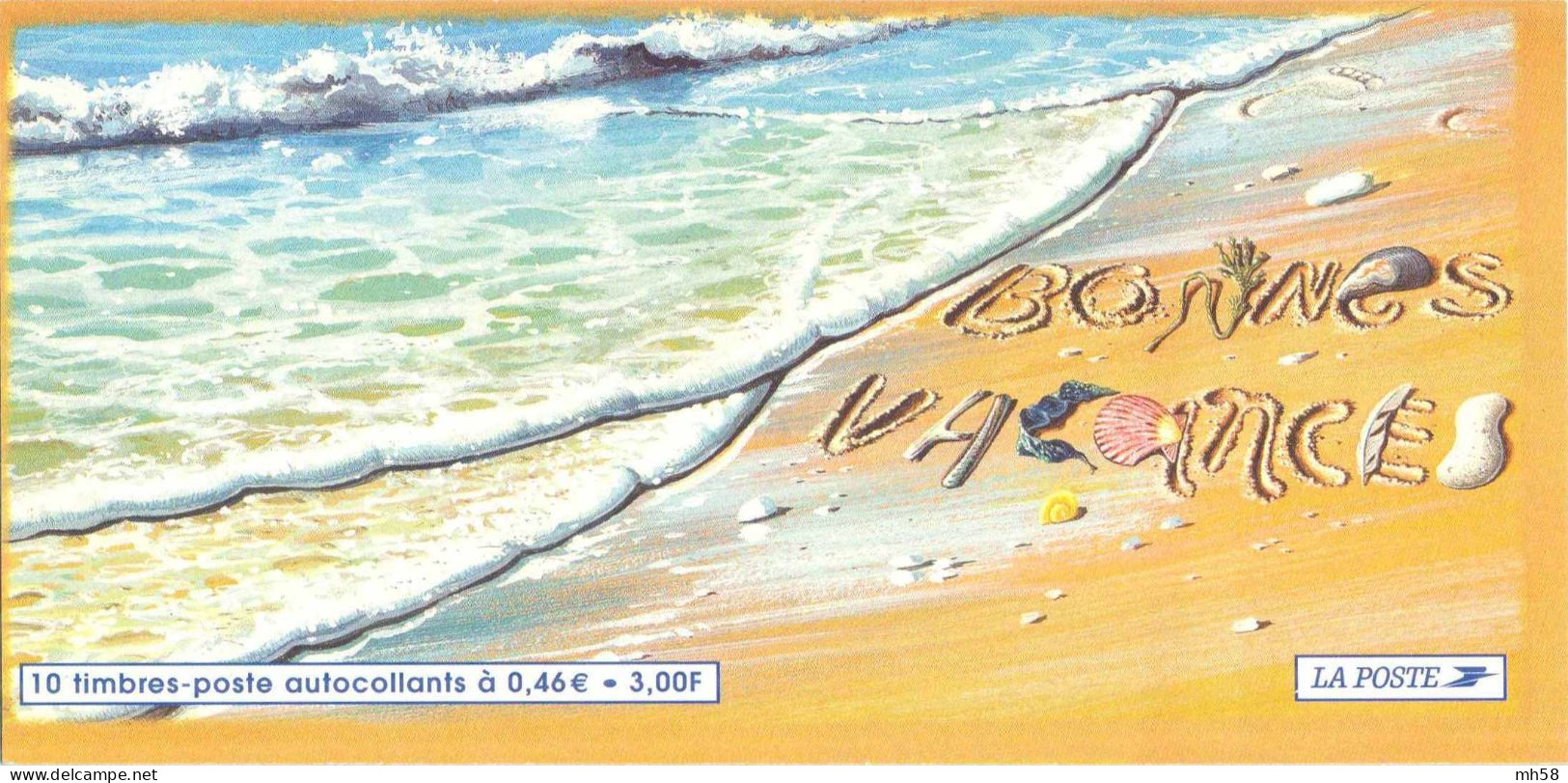 FRANCE 2001 - Bonnes Vacances - Bande Carnet N° BC 3400A Non Pliée Neuf ** - Commemoratives