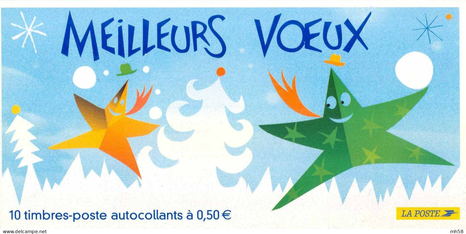 FRANCE 2004 - Meilleurs Voeux - Bande Carnet N° BC 3722 Non Pliée Neuf ** - Commemoratives