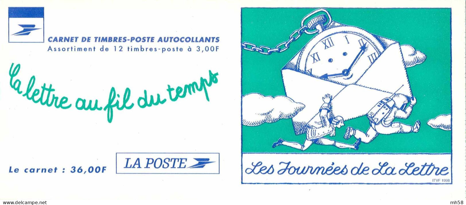 FRANCE 1998 - La Lettre Au Fil Du Temps - Bande Carnet N° BC 3161A Non Pliée Neuf ** - Commémoratifs