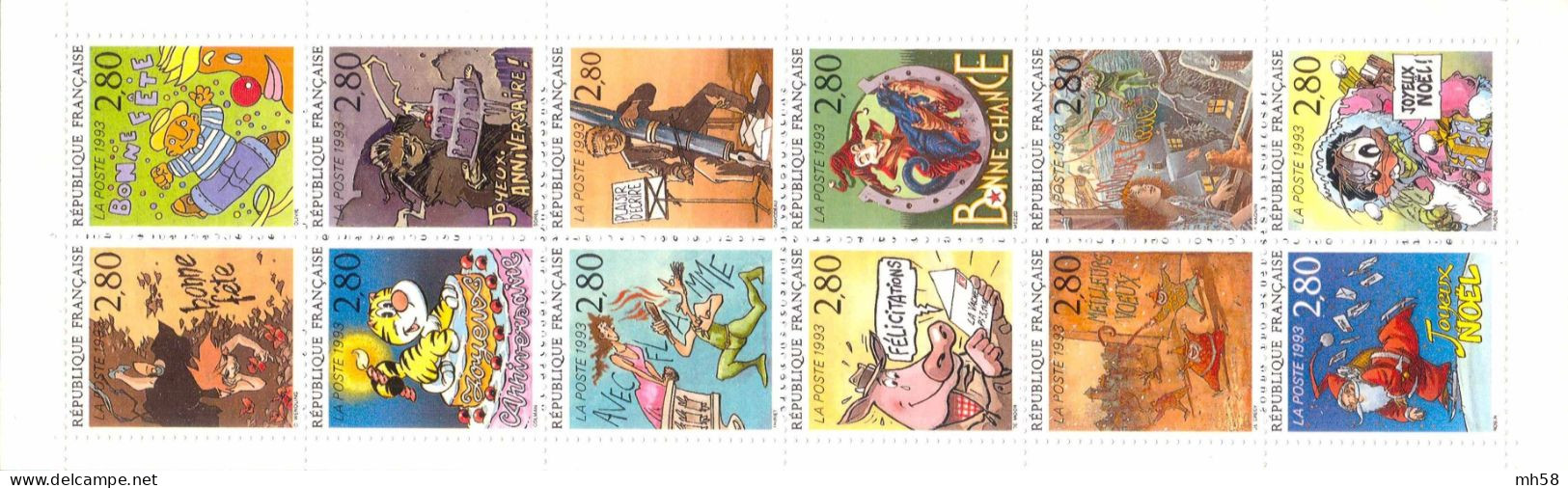 FRANCE 1993 - Le Plaisir D'écrire - Dentelé 12,5 (18 Trous) - Bande Carnet N° BC 2848a Non Pliée Neuf ** - Commemoratives