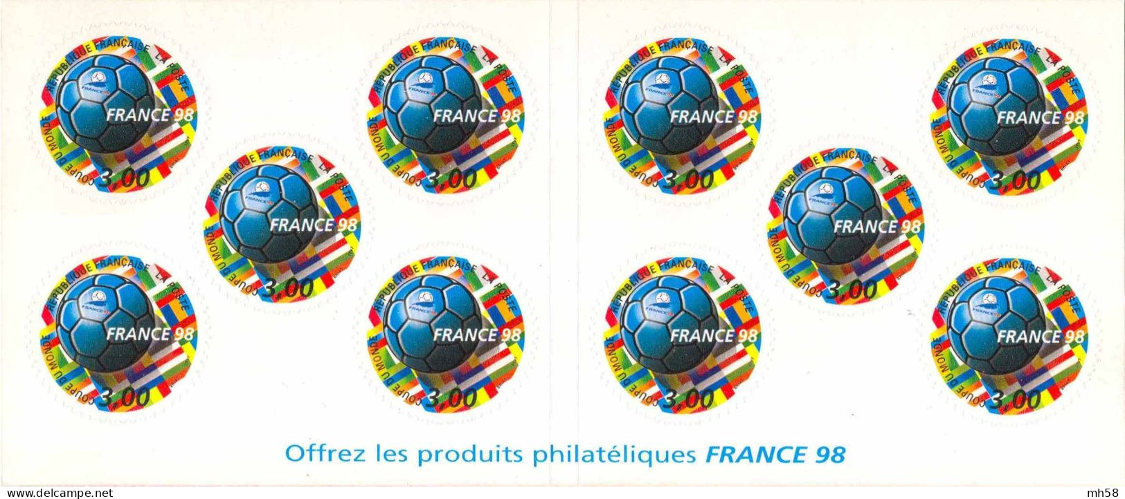 FRANCE 1998 - France 98 - Bande Carnet N° BC 3140 Non Pliée Neuf ** - Commémoratifs