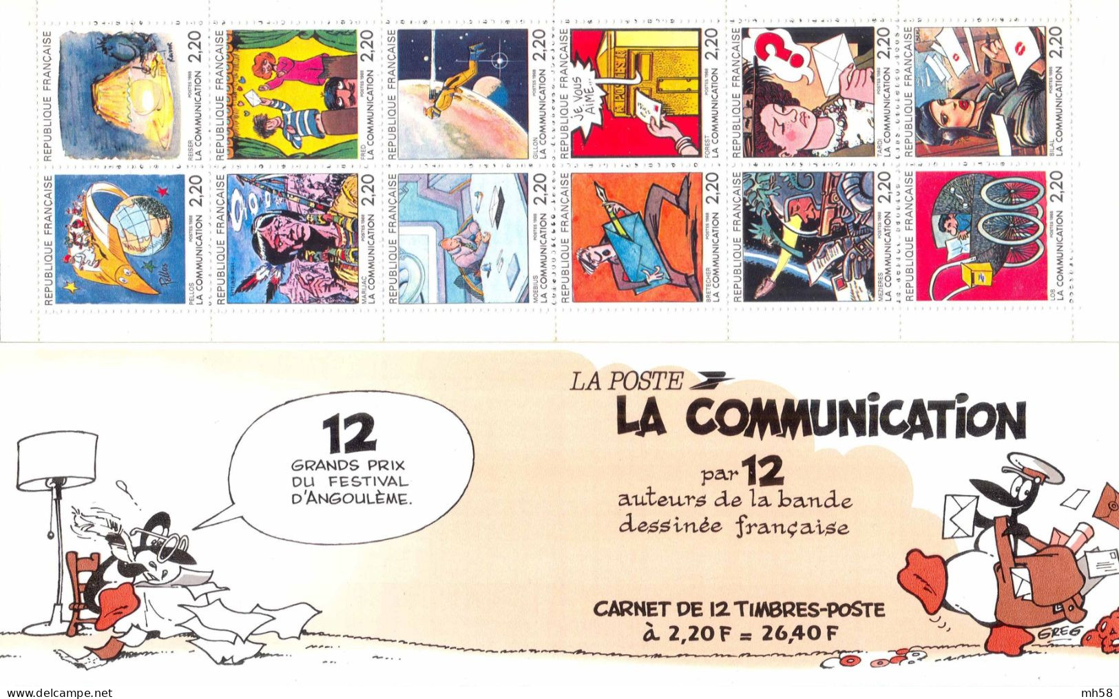 FRANCE 1988 - La Communication Bande Dessinée - Bande Carnet N° BC 2515 Non Pliée Neuf ** - Gelegenheidsboekjes