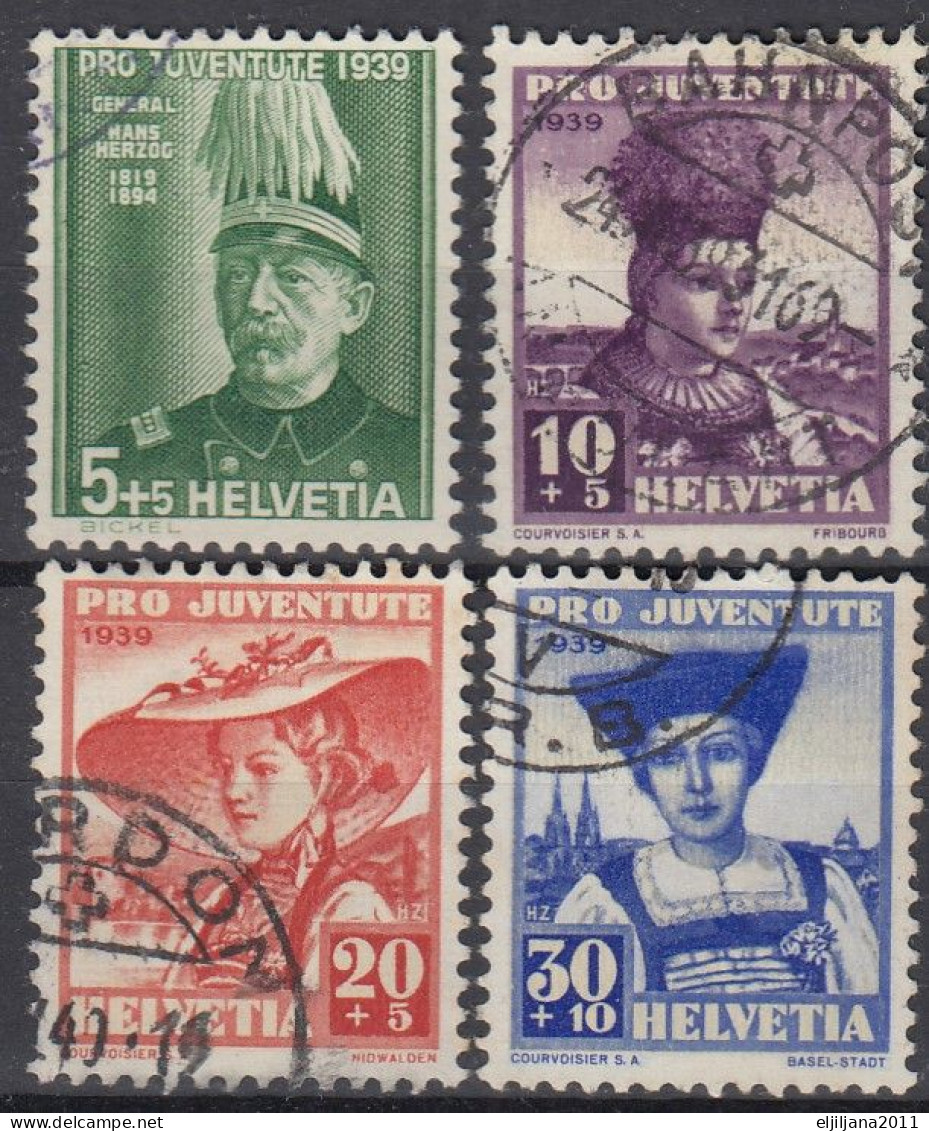 Switzerland / Helvetia / Schweiz / Suisse 1939 ⁕ Pro Juventute Mi.359-362 ⁕ 4v Used - Usati