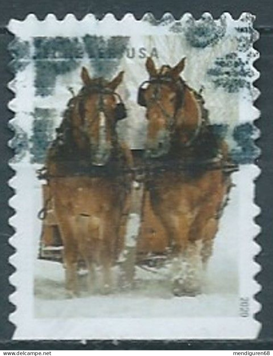 VEREINIGTE STAATEN ETATS UNIS USA 2020 WINTER SCENES: HORSES PULLING SLEIGH F USED SN 5540 MI 5778 YT 5387 - Used Stamps