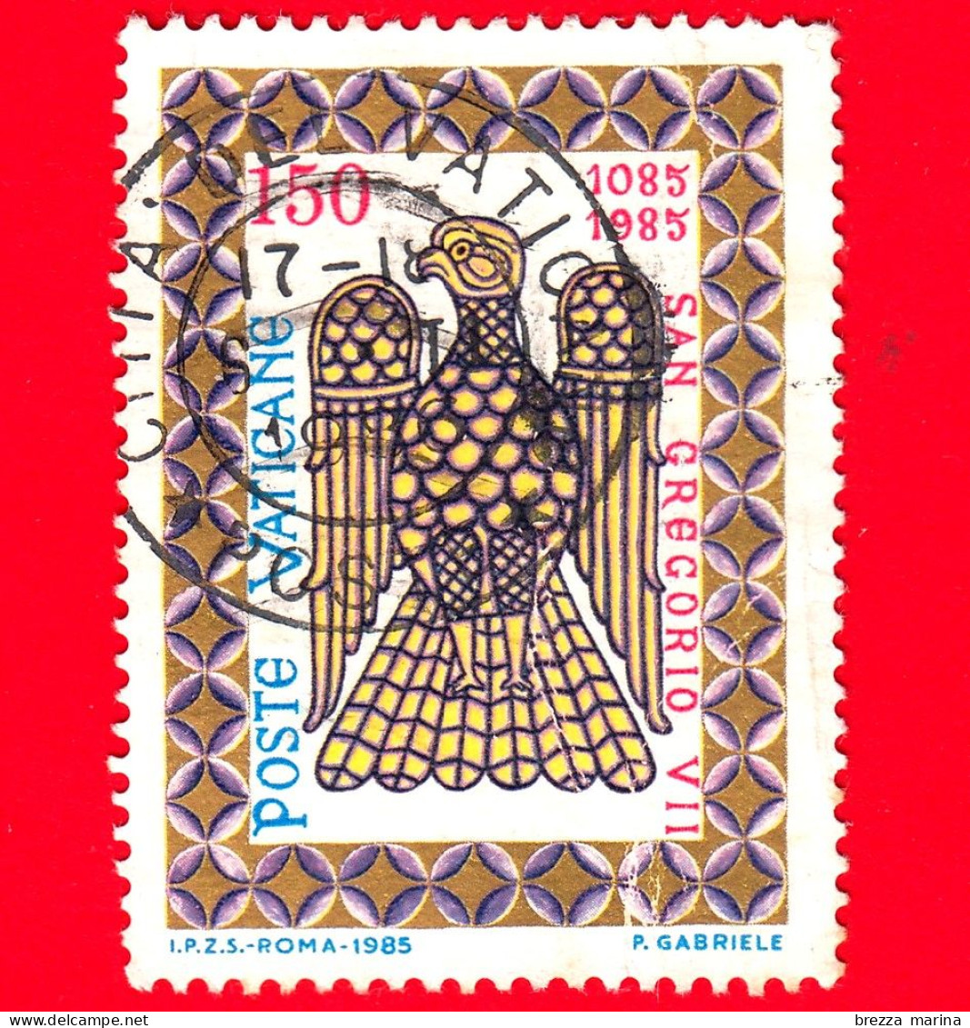 VATICANO - Usato - 1985 - 9º Centenario Della Morte Di San Gregorio VII - Formella Nella Basilica Di S. Paolo -  150 L - Used Stamps