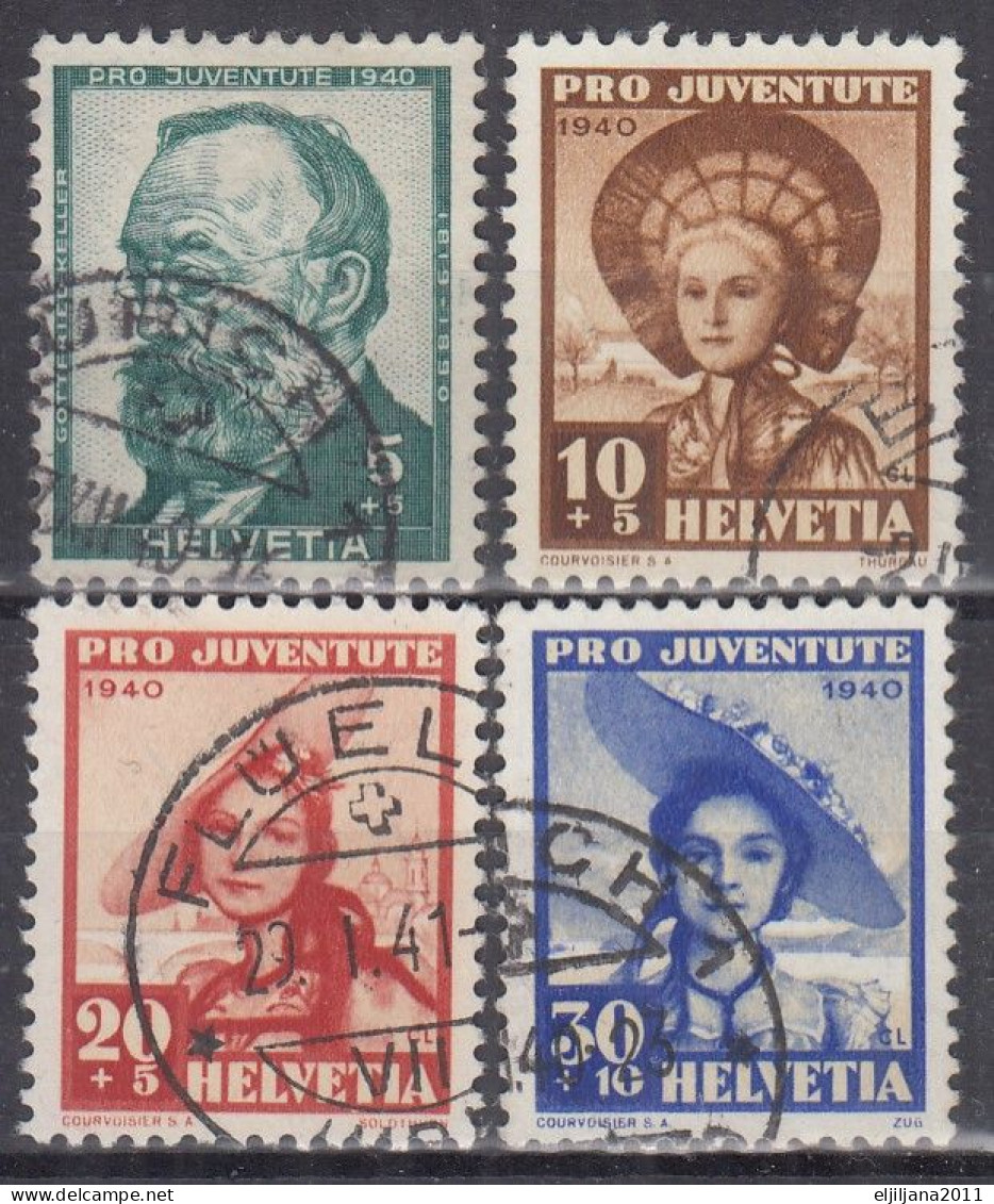 Switzerland / Helvetia / Schweiz / Suisse 1940 ⁕ Pro Juventute Mi.373-376 ⁕ 4v Used - Oblitérés