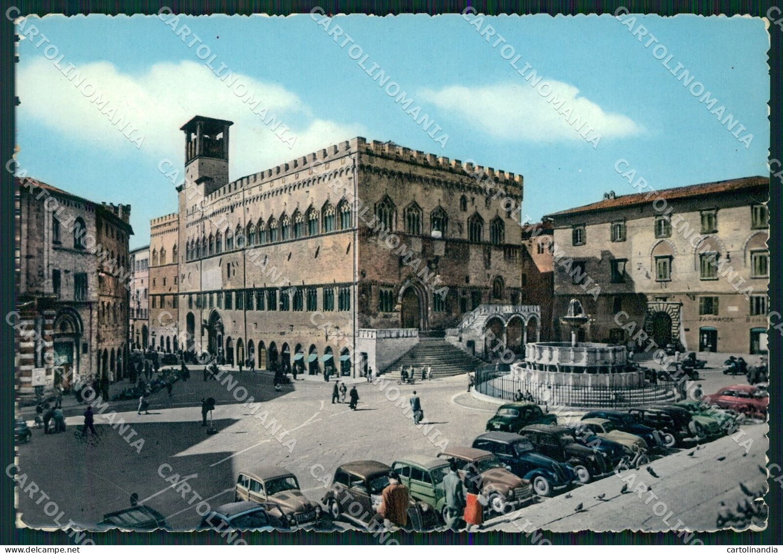 Perugia Città Comune Auto PIEGHE FG Foto Cartolina KB4536 - Perugia