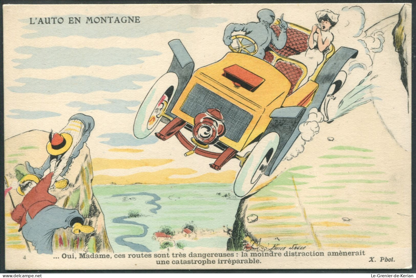 X. Sager - L'Auto En Montagne - Routes Dangereuses Et Distraction - N°4 - Voir 2 Scans & Descriptif - Sager, Xavier