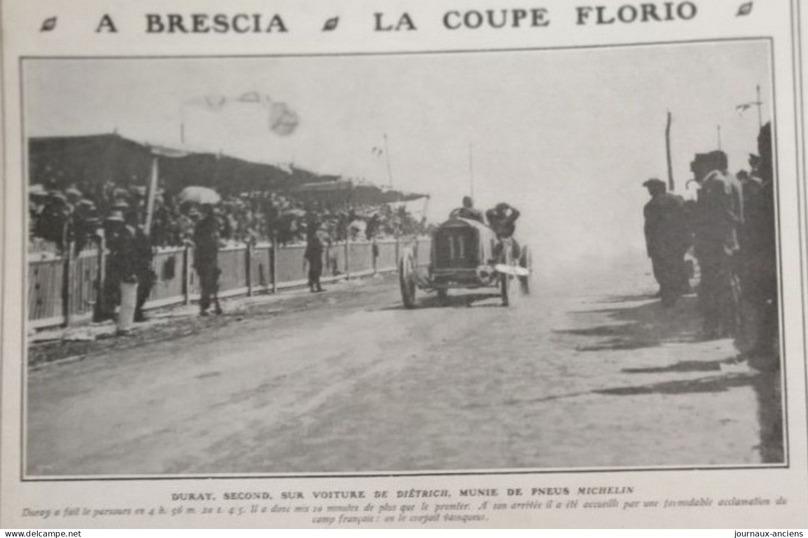 1905  AUTOMOBILE - RAGGIO VAINQUEUR DE LA COUPE FLORIO SUR VOITURE ITALIA PNEU MICHELIN - LE CHEVALIER FLORIO - HEMRERY - 1900 - 1949