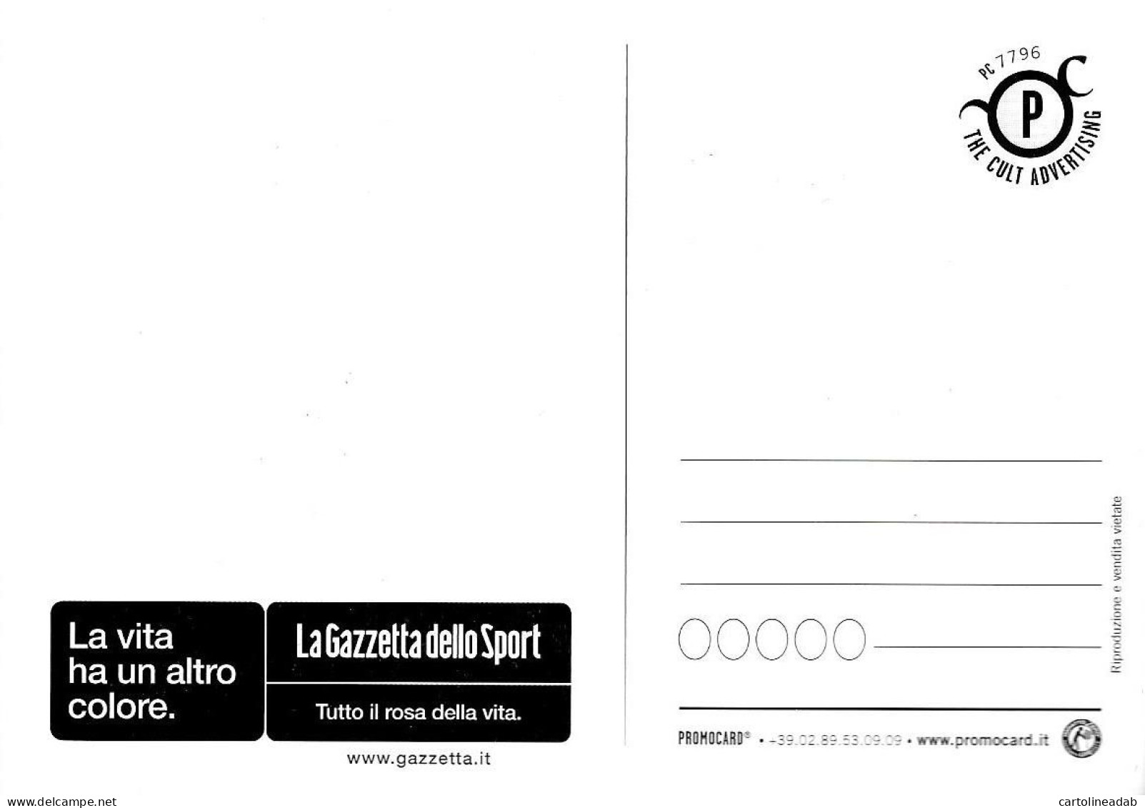 [MD9399] CPM - LA GAZZETTA DELLO SPORT LA VITA HA UN ALTRO COLORE - PROMOCARD 7796 - PERFETTA - Non Viaggiata - Advertising