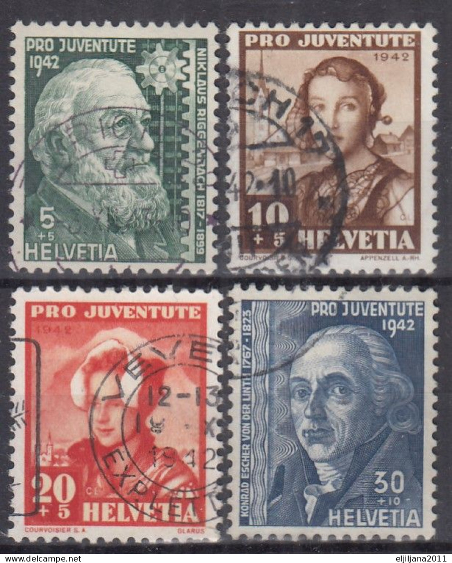 Switzerland / Helvetia / Schweiz / Suisse 1942 ⁕ Pro Juventute Mi.412-415 ⁕ 4v Used - Used Stamps