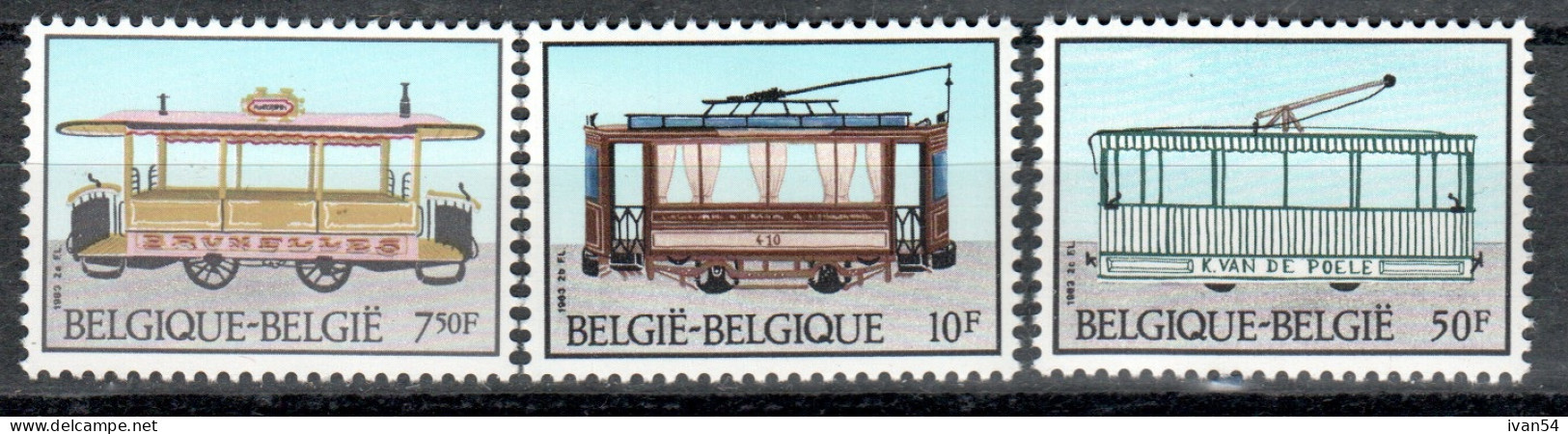 BELGIE : 2079-81 ** MNH – Tram - Trolley (1983) - Unused Stamps