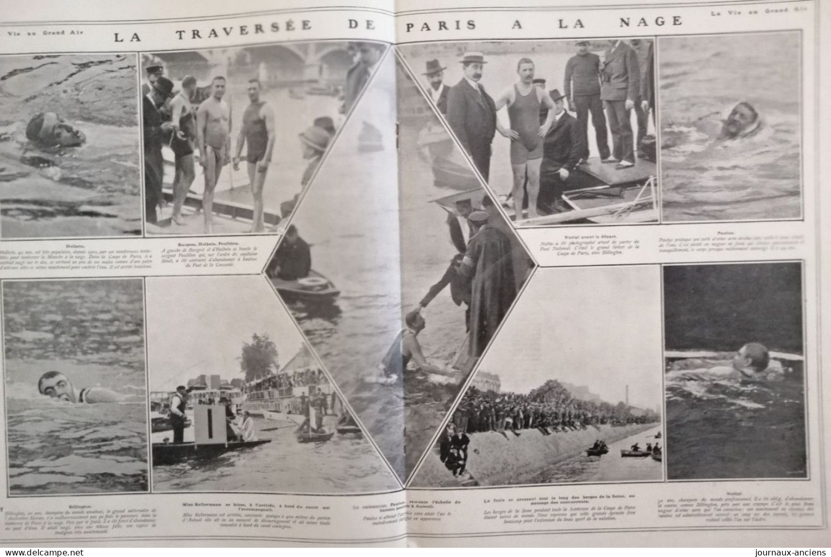 1905 LA TRAVERSÉE DE PARIS À LA NAGE - Miss Annette KELLERMANN - HOLBEIN - BURGESS - PAULUS - BILLINGTON - POULLITOU - 1900 - 1949