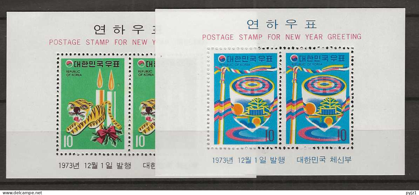 1973 MNH South Korea Mi Block 372-73 Postfris** - Korea (Süd-)